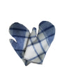 Toddler mittens- blue and white plaid fleece