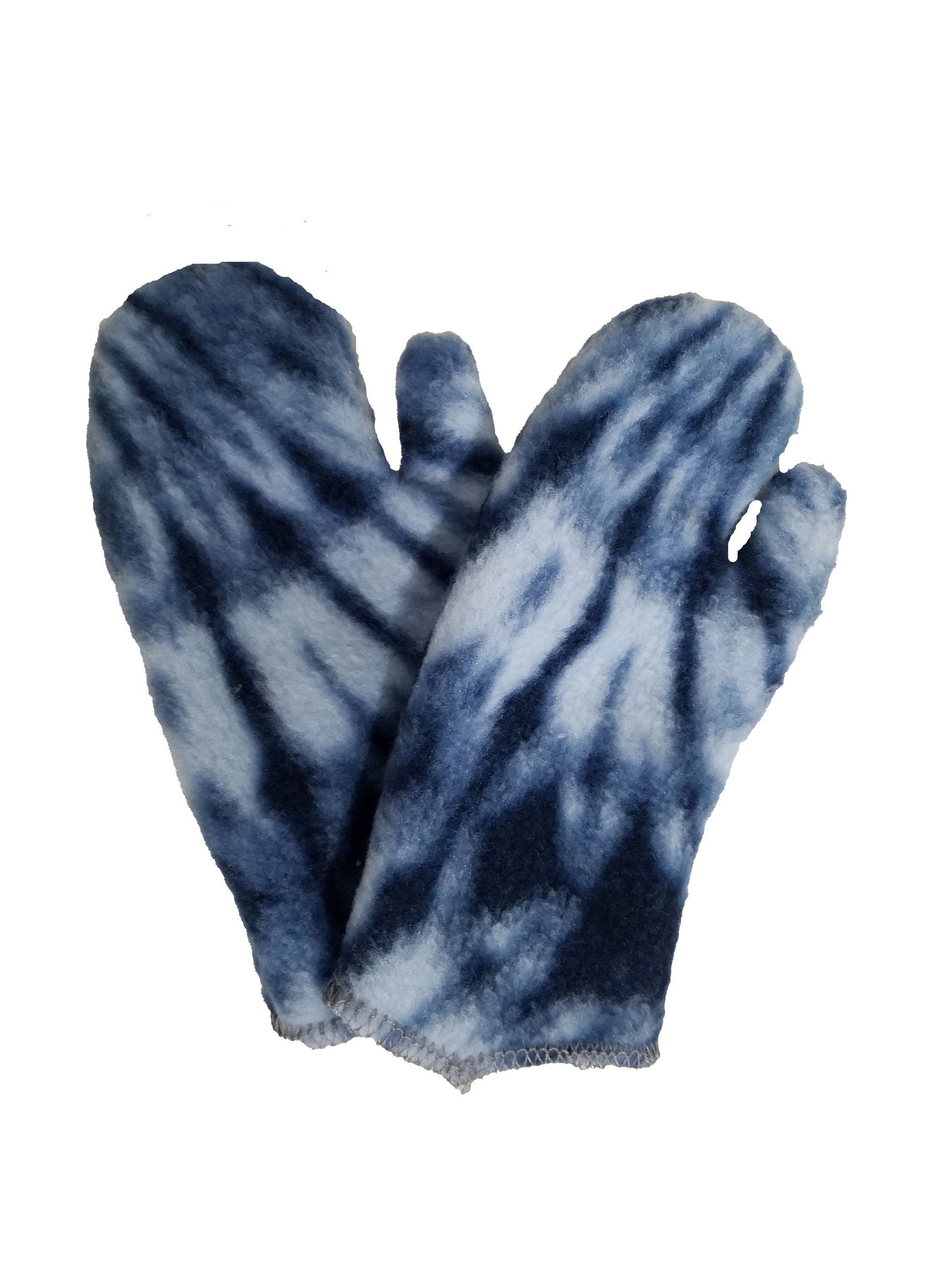 Toddler mittens- blue snowflake plush fleece