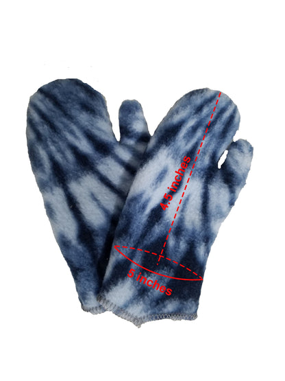Toddler mittens- blue snowflake plush fleece