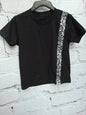 Kid's 6T T-shirt unisex black with black white cotton band