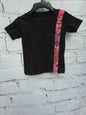 Kid's 3T ankara T-shirt unisex black with red purple African print kitenge band