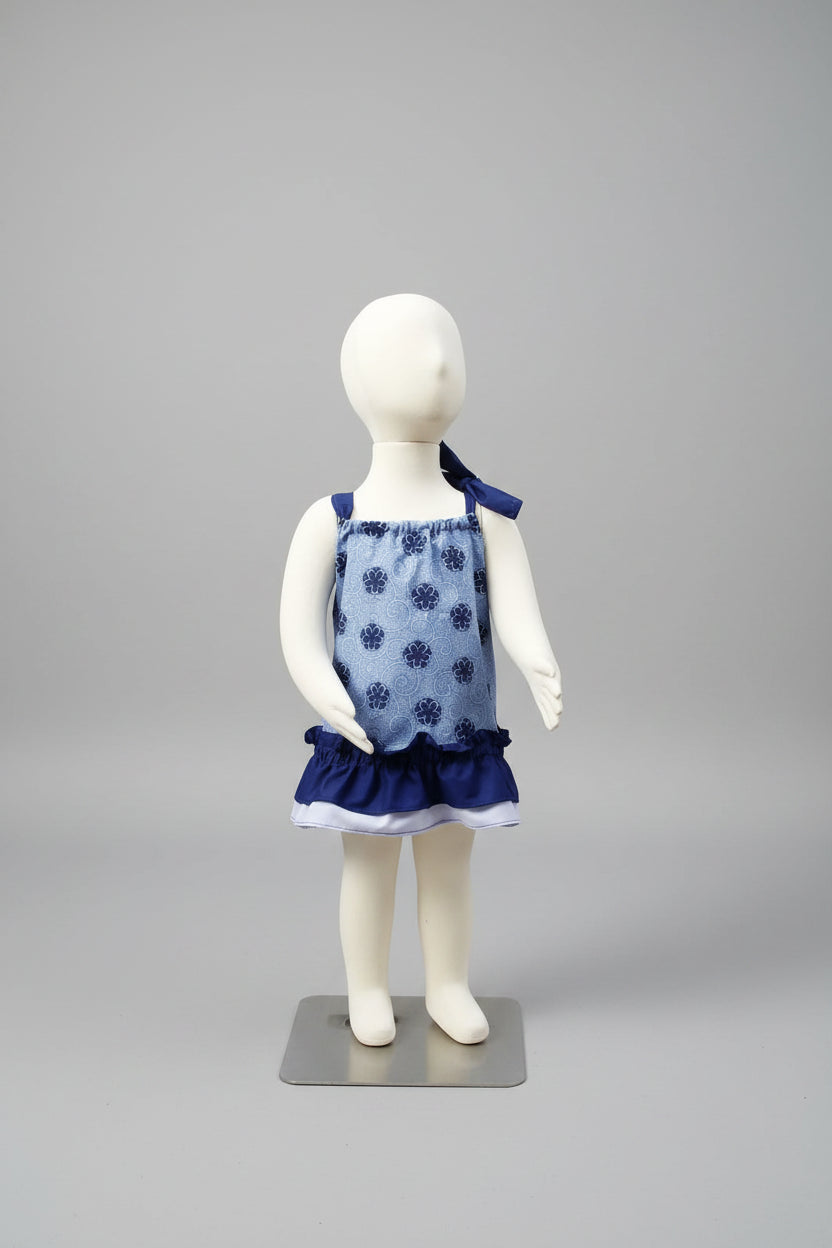Pillowcase dress- two-tone ruffle band