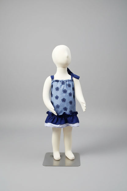 Pillowcase dress- two-tone ruffle band