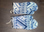 Fleece mittens- blue geometric (size adult)