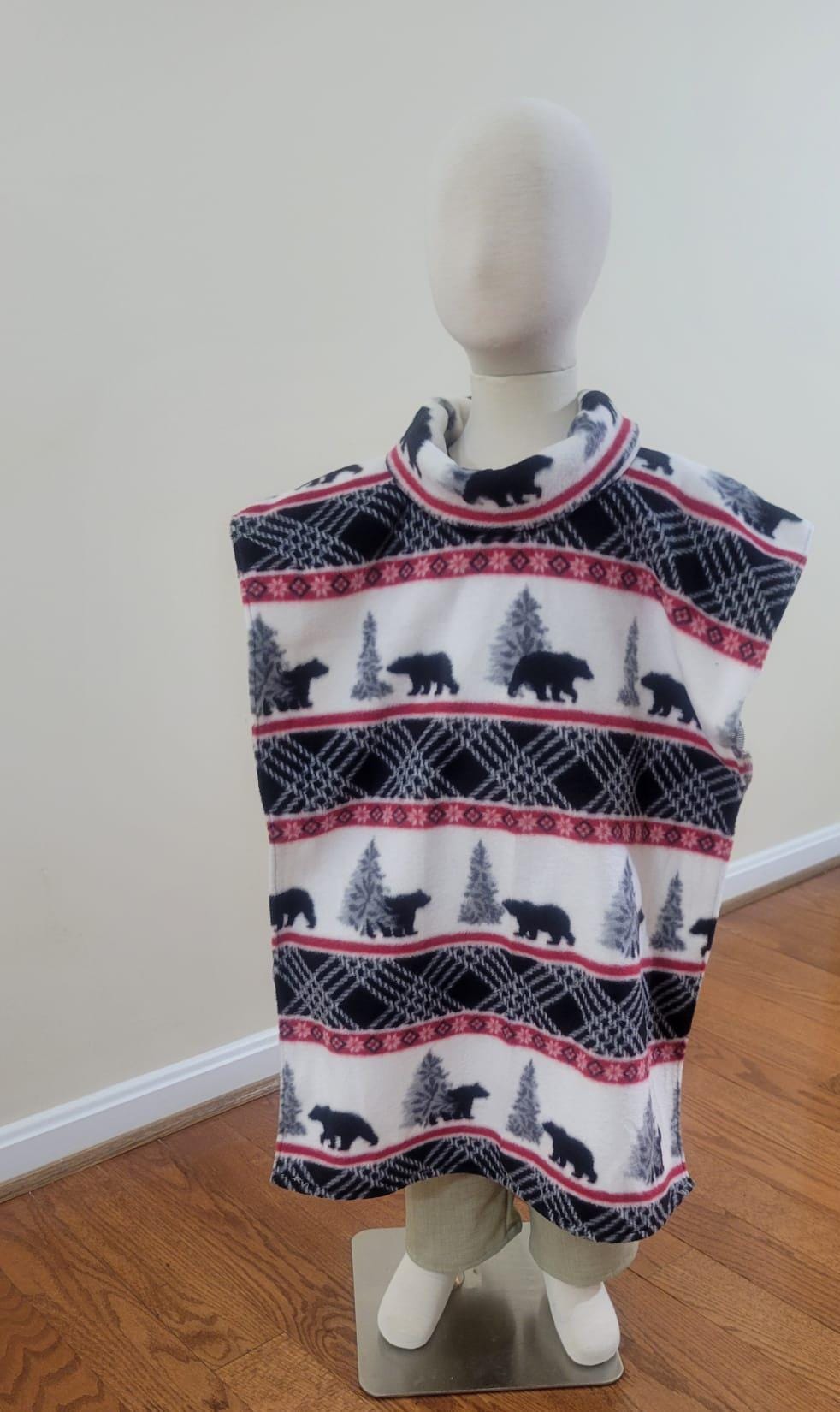 Toddler wrap-winter bear print (size 4T-6T)