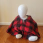 Toddler poncho- red checkered print (size1T)