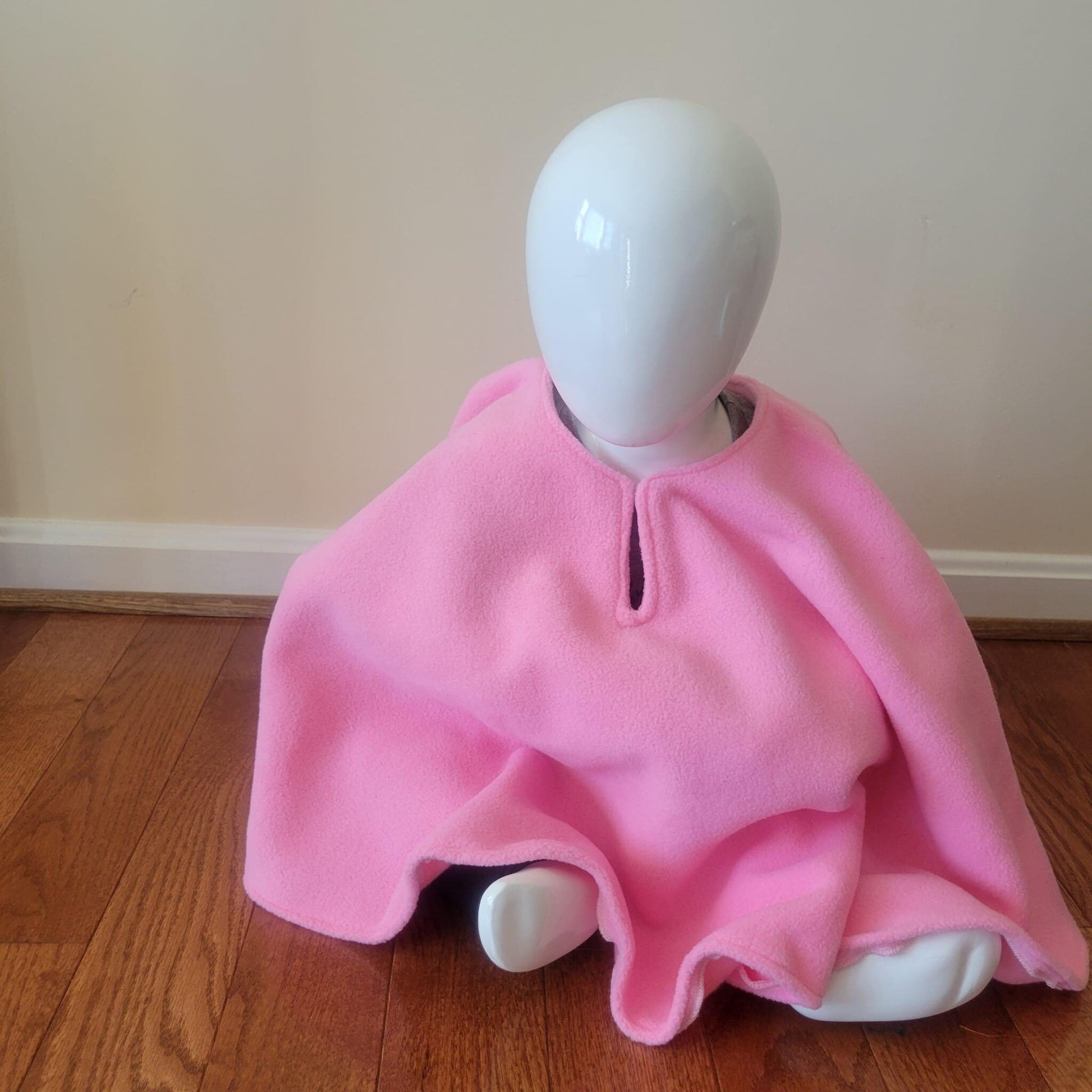 Toddler poncho- red checkered print (size1T)