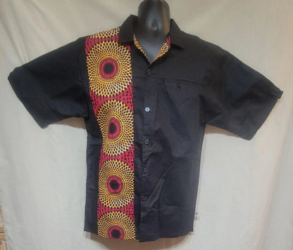 Men's Ankara panel shirt