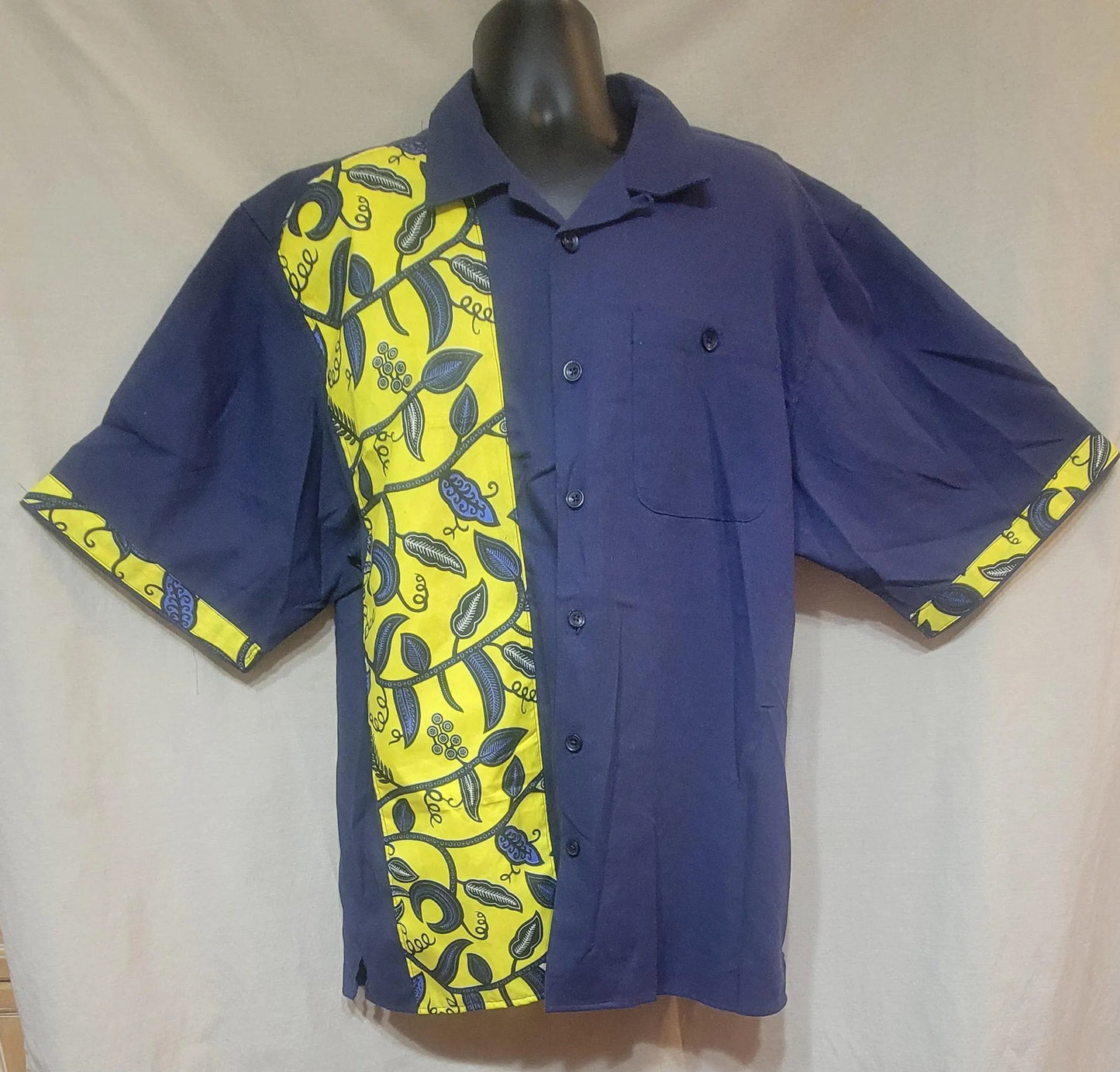 Men's Ankara panel shirt