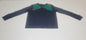 Women's black long-sleeve t-shirt with green & brown African print