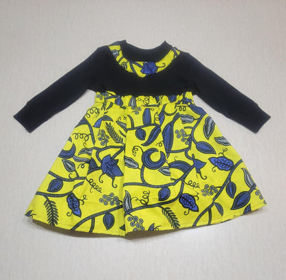 Girls Cotton T-Shirt Dress with Custom Cotton Skirt