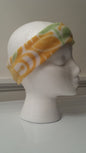 Fleece ear warmer in yellow floral print (children's size M)