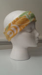 Fleece ear warmer in yellow floral print (children's size S)