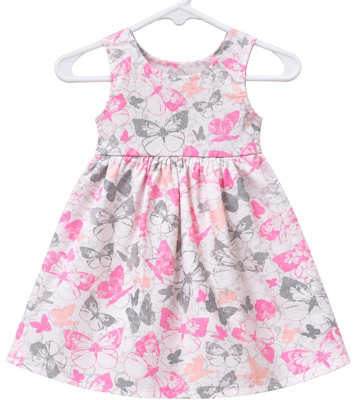 Pink & Gray Butterfly Sundress – 0 to 3 month