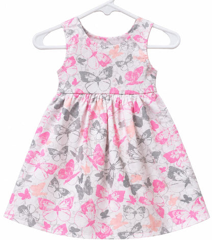 Pink & Gray Butterfly Sundress – 0 to 3 month