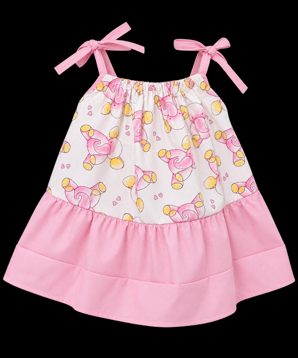 Pink elephants toddler pillowcase dress-9 to 12 month