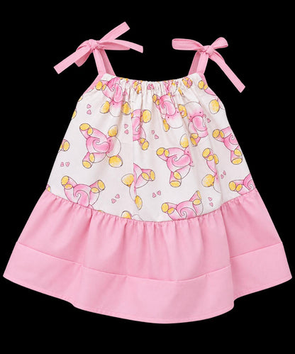 Pink elephants toddler pillowcase dress-9 to 12 month